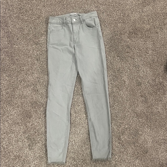 Tractr Women's Light Green Ankle Jeans - Picture 3 of 4